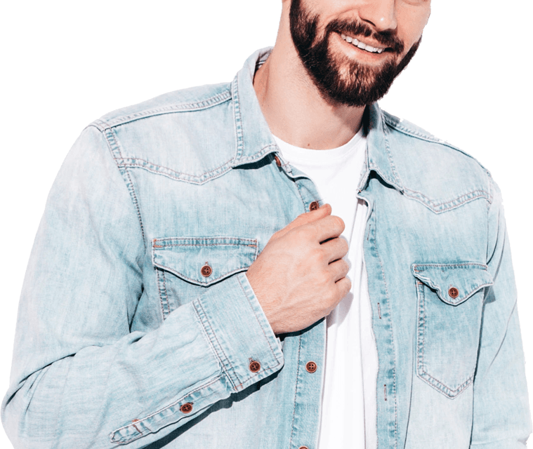 A handsome young man wearing verve's Casual clothing