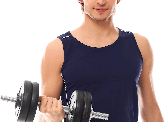 A handsome young man wearing verve's Gym clothing